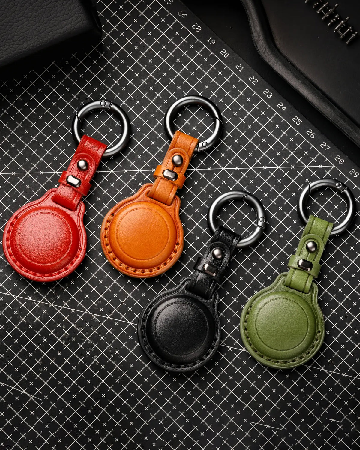 Leather AirTag Keychain Holder