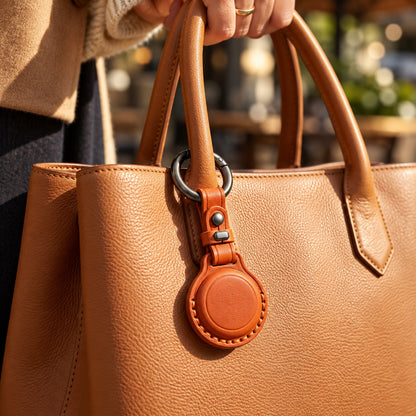 Leather AirTag Keychain Holder
