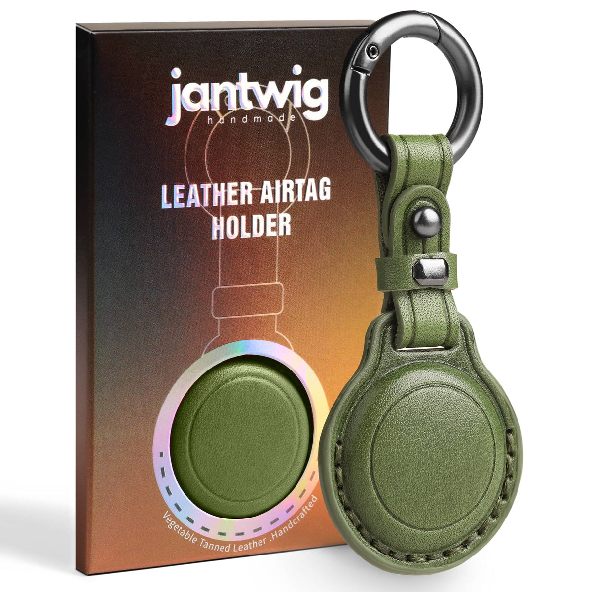 Leather AirTag Keychain Holder